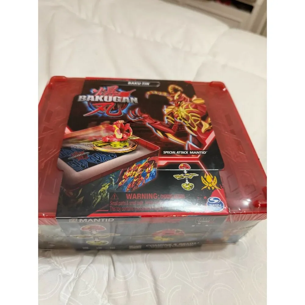 Bakugan Baku-Tin Special Attack Mantid Figure & Storage Case Complete Set
